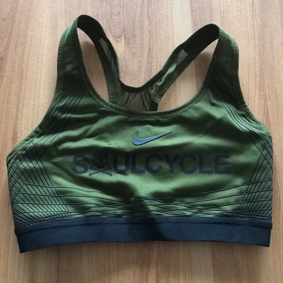 olive green nike sports bra